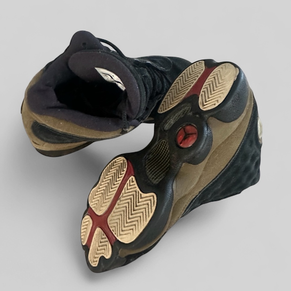 Nike Air Jordan Retro 13 Black Olive Suede Shoes Sneakers Youth Boy 6Y - Picture 6 of 6